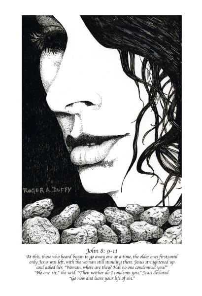 "John 10:14-15" by Roger Duffy. Dimensions: w 13.75in x h 16.0in Material: Pen & Ink Price: NFS